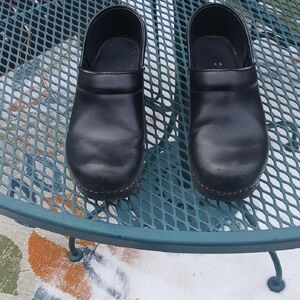 Dansko Black Leather Clogs